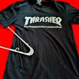 Black and white thrasher shirt